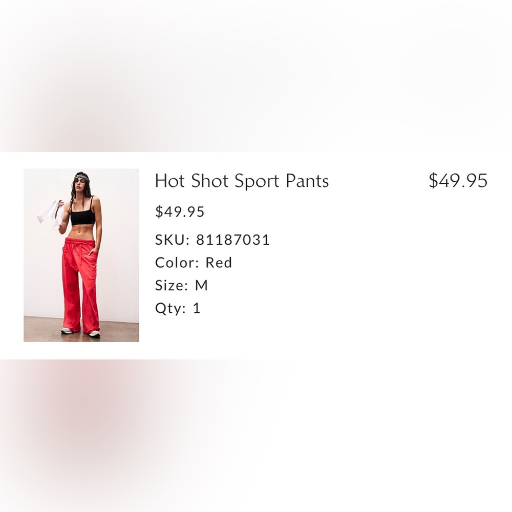 Free people Red Sport Pants